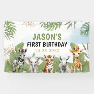 Banderoles Safari Wild One 1st Boy Birthday