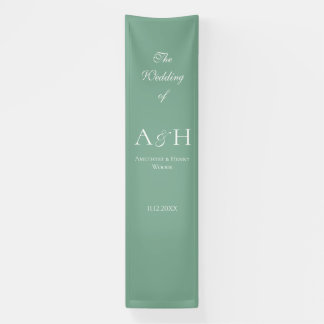 Banderoles Sage Green Fabric Wedding Welcome Banner