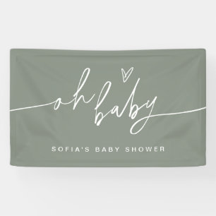 Banderoles SAGE Minimaliste Bienvenue à la Baby Shower
