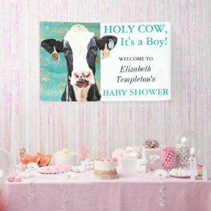 Banderoles Saint Vache C'est un Baby shower garçon Holstein