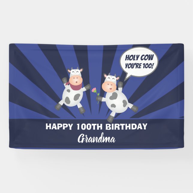 Banderoles Saint Vache Vous êtes 100 Amusants sur la colline  (Horizontal)