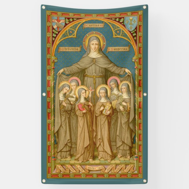 Banderoles Sainte Claire d'Assise et des Soeurs (SAU 027) Ban (Vertical)