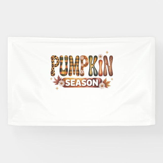 Banderoles Saison citrouille Boho Automne (Horizontal)