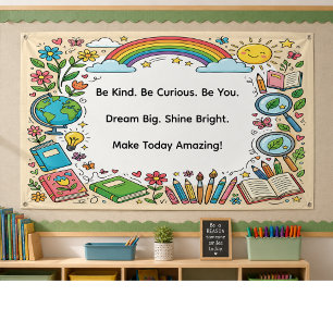 Banderoles Salle de classe inspirante pour l'état d'esprit de