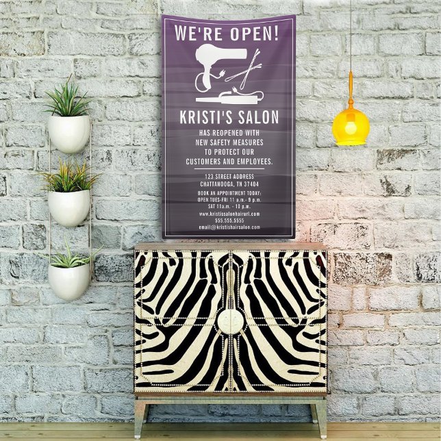 Banderoles Salon Business Nous sommes Open Purple Ombre (Créateur téléchargé)
