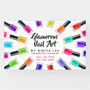 Banderoles Salon d'art polonais sur mesure de Rainbow Nail