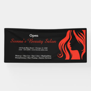 Banderoles Salon de beauté (brique feu)