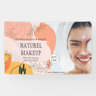 Banderoles salon de beauté coupe de cheveux élégant maquilleu