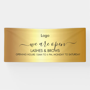 Banderoles Salon de beauté Golden Lashes & Brows