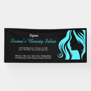Banderoles Salon de beauté (turquoise)