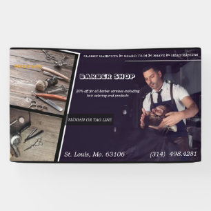 Banderoles salon de coiffure coupe de cheveux moderne ciseaux