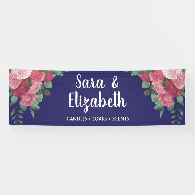 Banderoles Salon de l'artisanat Booth Floral Roses (Horizontal)