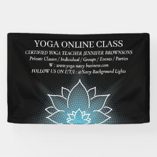 Banderoles Salon de méditation bleu noir Yoga Lotus