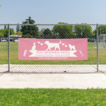 Salon de toilettage de chien rose moderne Silhouet