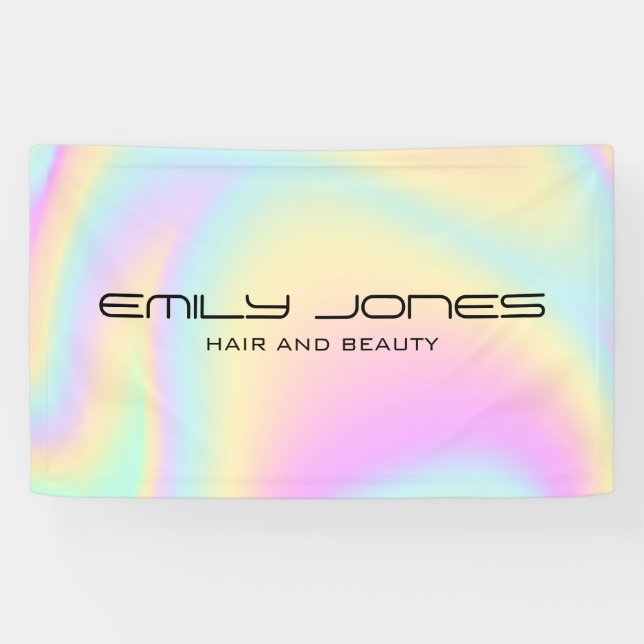 Banderoles Salon Holographique moderne et tendance Iridescent (Horizontal)