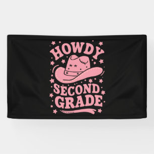 Banderoles Salut 2ème année Cowboy Cowgirl Retour à l'école