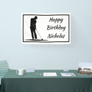 Banderoles Salutation de nom personnalisé Golf Golfeur Joueur