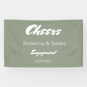 Banderoles Salutation minimaliste Green Engagement Party
