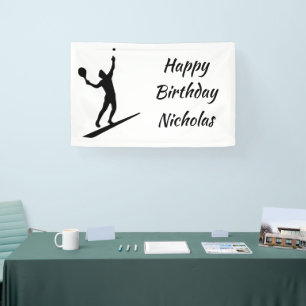 Banderoles Salutation Nom Personnalisé Joueur de Tennis