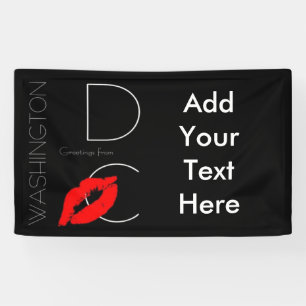 Banderoles Salutations de Washington D.C. Red Lipstick Kiss