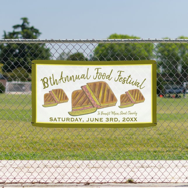 Banderoles Sandwich Cubain Ham Porc Fromage Suisse Festival a (Insitu)