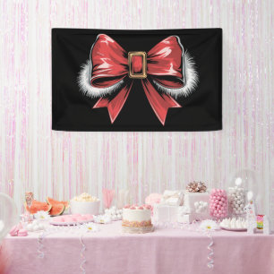 Banderoles Santa Bow Noël Santa Coquette Noël Fêtes de fin d'