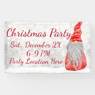 Banderoles Santa Claus Gnome sur terrain neigeux 