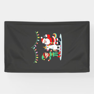 Banderoles Santa en train de faire le dab Elfe Licorne Noël E