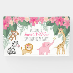 Banderoles Sauvage un Safari / Girl Jungle Symbole de bienven