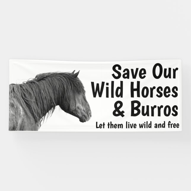 Banderoles Sauvez nos chevaux sauvages 2,5 x 6 (Horizontal)
