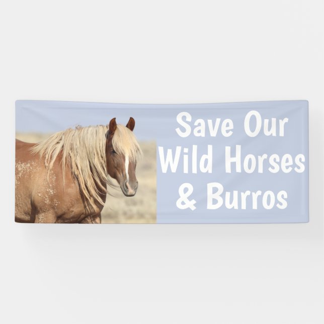 Banderoles Sauvez nos chevaux sauvages 2,5 x 6 (Horizontal)