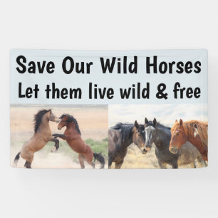 Banderoles Sauvez nos chevaux sauvages 3 x 5