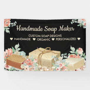 Banderoles Savon artisanal d'aromathérapie à la Fleur Noire