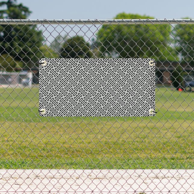 Banderoles Sayagata motif, japonais, noir et blanc (Insitu)