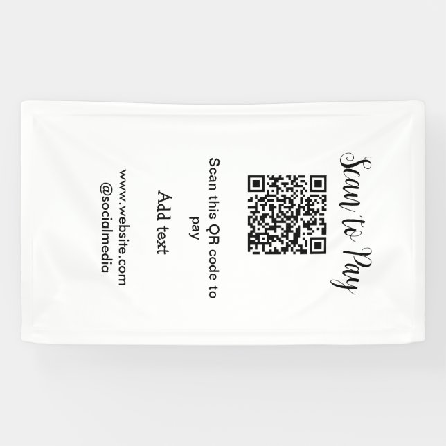 Banderoles Scanner pour payer scanner le code QR ajouter les  (Horizontal)