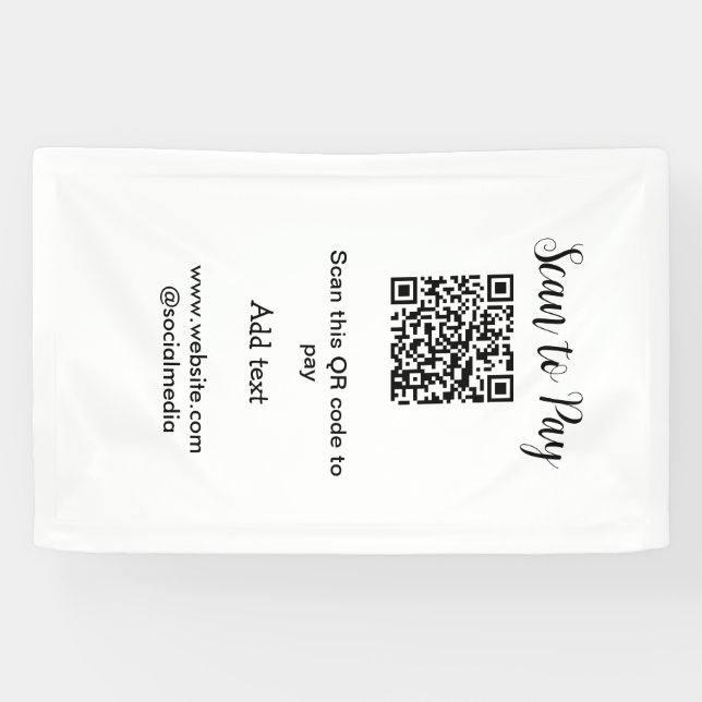 Banderoles Scannez pour payer scannez le code QR ajoutez le s (Horizontal)