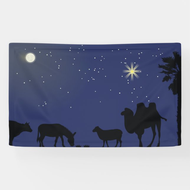 Banderoles Scène de Nativité Contexte pour Noël (Horizontal)