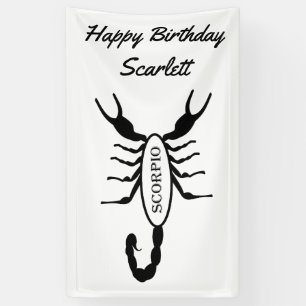 Banderoles Scorpio Black Scorpion Star Sign Custom
