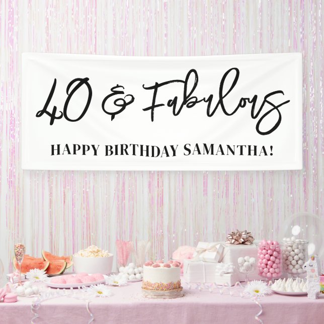 Banderoles Script de brosse moderne 40 et fabuleux (Fête)