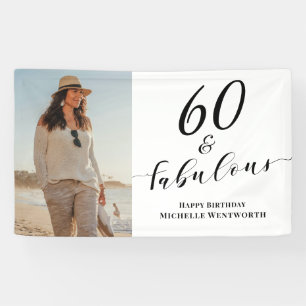 Banderoles Script de photo pour 60 ans et fabuleux anniversai