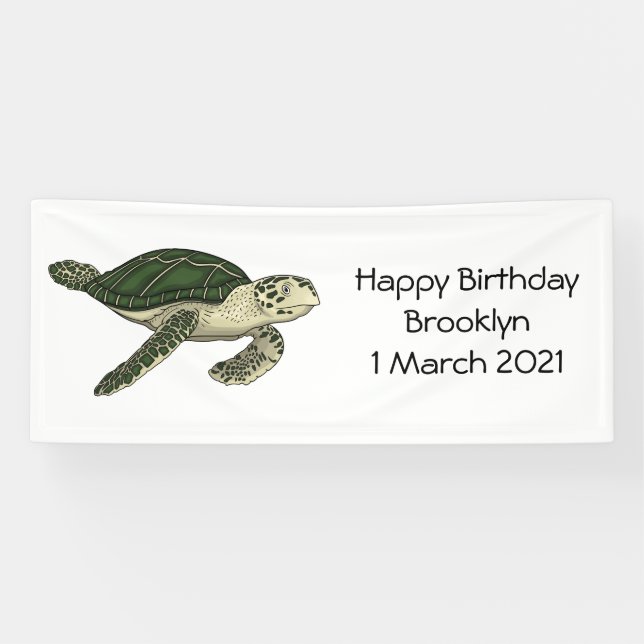 Banderoles Sea turtle cartoon (Horizontal)