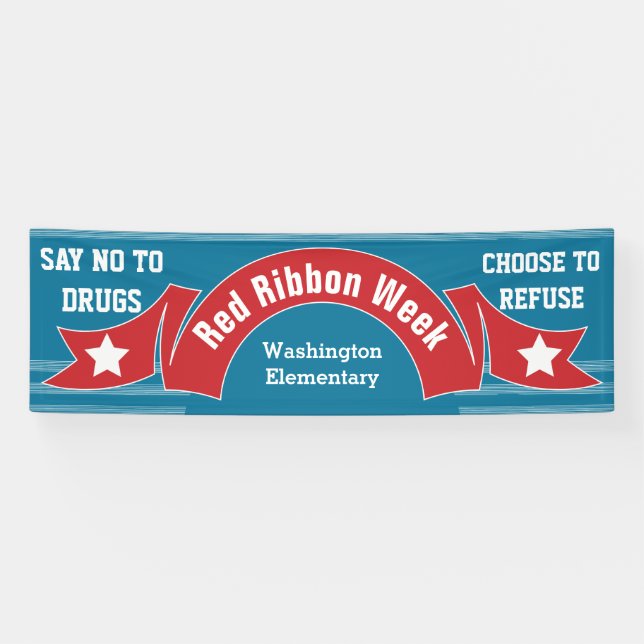 Banderoles Semaine du ruban rouge - École sans drogue (Horizontal)