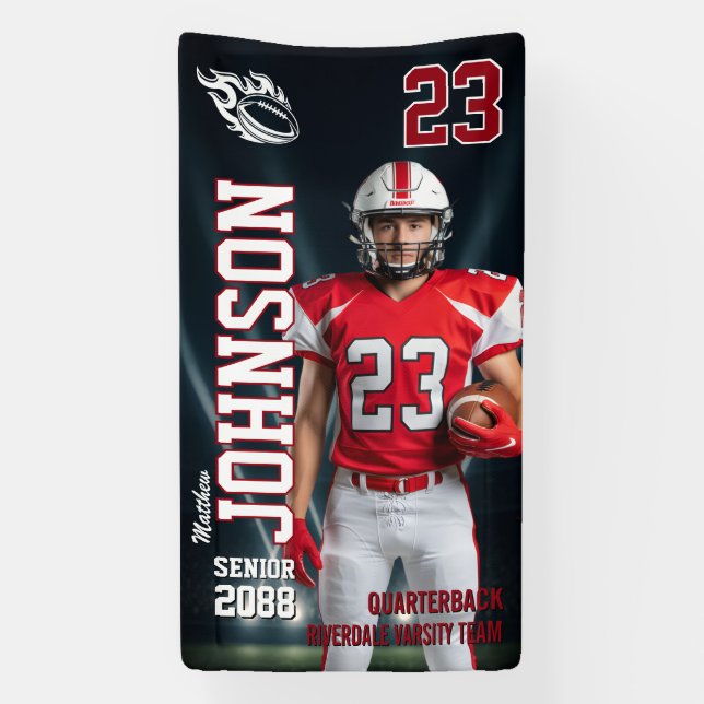 Banderoles Senior Football Team Player Sports Photo Vertical (Verticale)