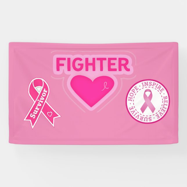 Banderoles Sensibilisation au cancer du sein (Horizontal)