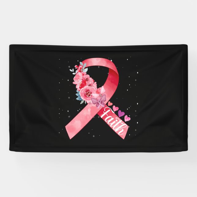 Banderoles Sensibilisation au cancer du sein Ruban rose (Horizontal)