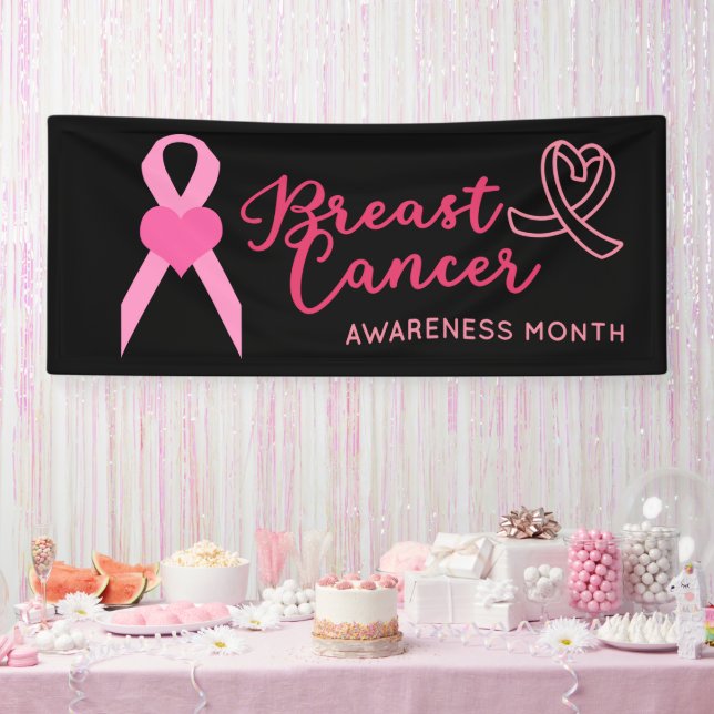 Banderoles Sensibilisation au cancer du sein sauvez la date r (Fête)