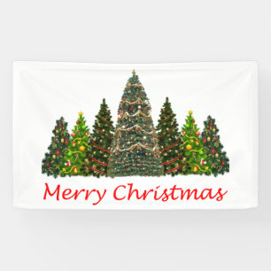 Banderoles Sept arbres de Noël, joyeux bandeau de Noël