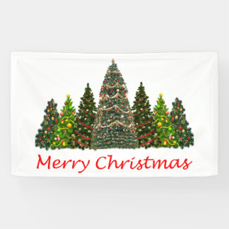 Banderoles Sept arbres de Noël, Joyeux Noël