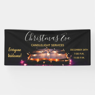 Banderoles Service aux chandelles de l'église Christmas Eve