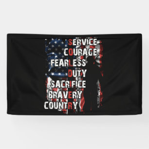 Banderoles Service Courage Sacrifice sans peur Pays de la bra
